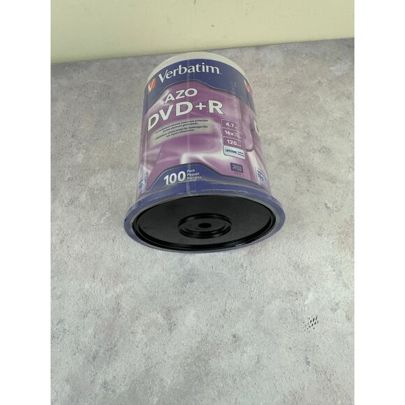 100 VERBATIM AZO Blank DVD+R Plus R 16X Branded Disc 4.7GB Spindle 95098 - Picture 2 of 5